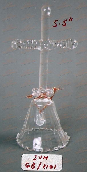 Glass Cross Bell Showpiece