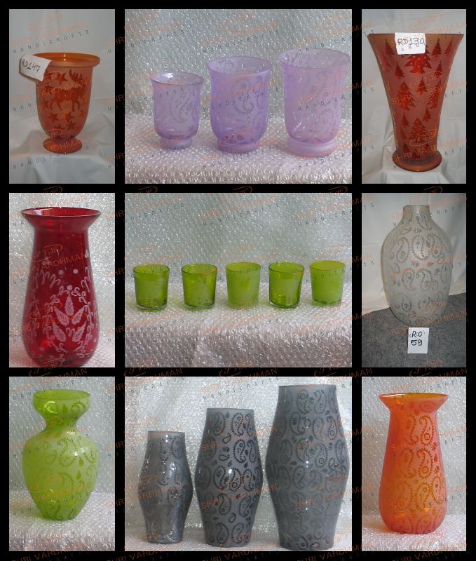 Glass Frosted Etched Decor Items