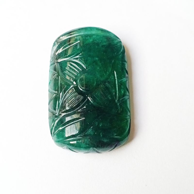 Rectangular Carved Emerald Stone