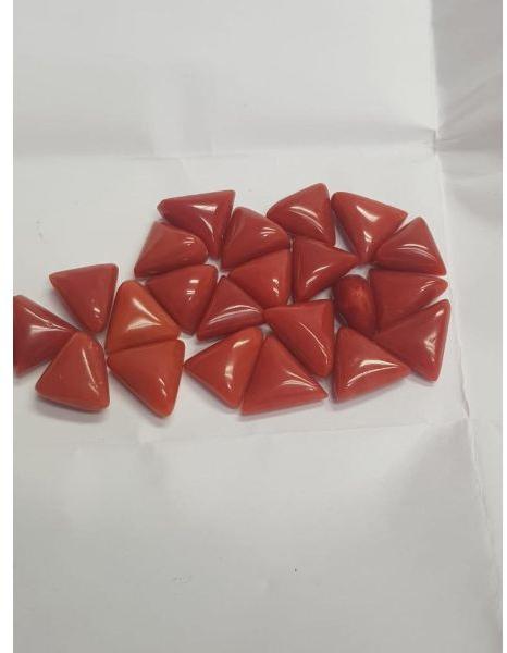Triangle Red Coral Gemstone