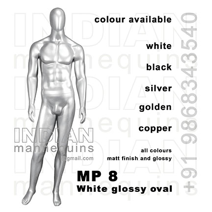 Mp8 White Glossy Oval