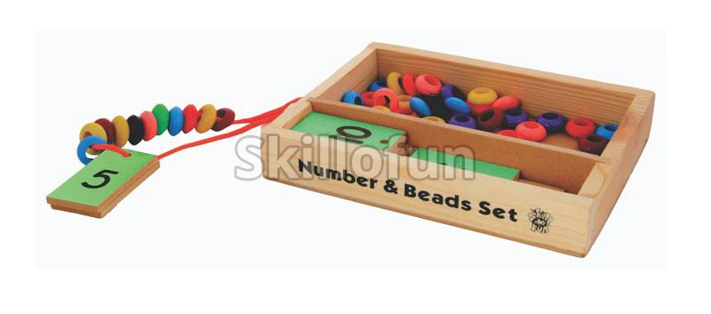 Wood Number and Bead Set