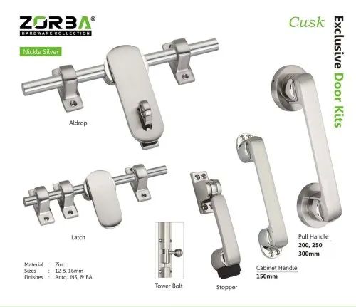 Zorba Nickel Silver Cusk Door Kit