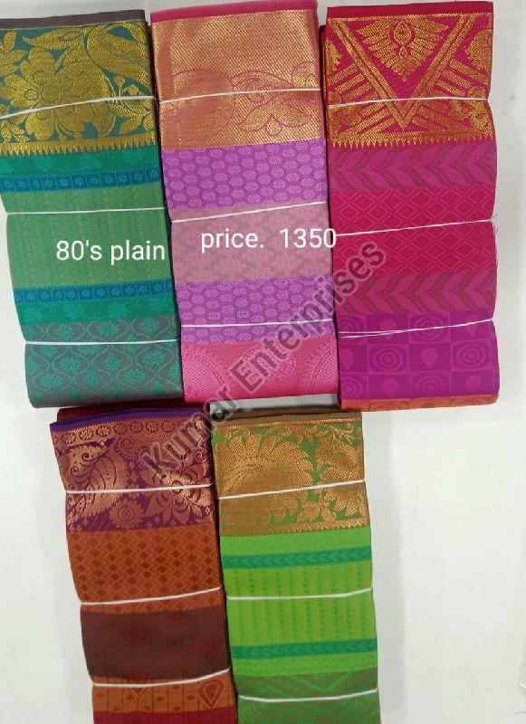 80 S Plain Cotton Saree