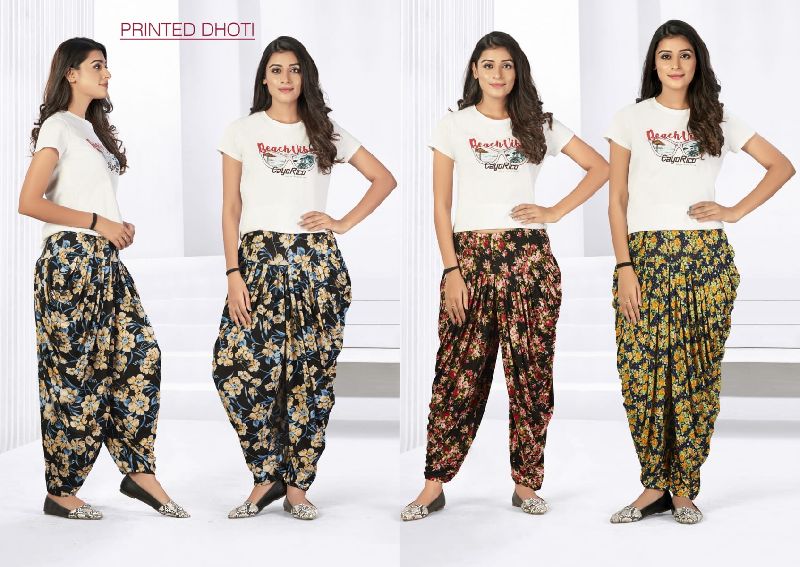 Buy IRISES Full Length Free Size Printed Dhoti Pant for Women Patiyala  Salwar Rayon Fabric Wearing All Functions Free Size (28 Till 36) Pack of 3  at Amazon.in