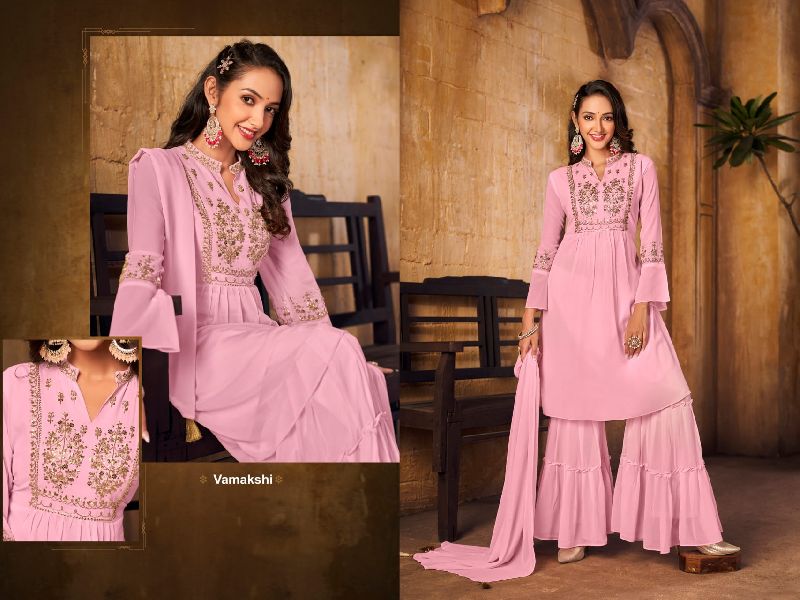 Appealing Black Color Fancy Fabric Function Style Readymade Sharara Suit