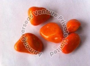 Polished Orange Pebble Stone