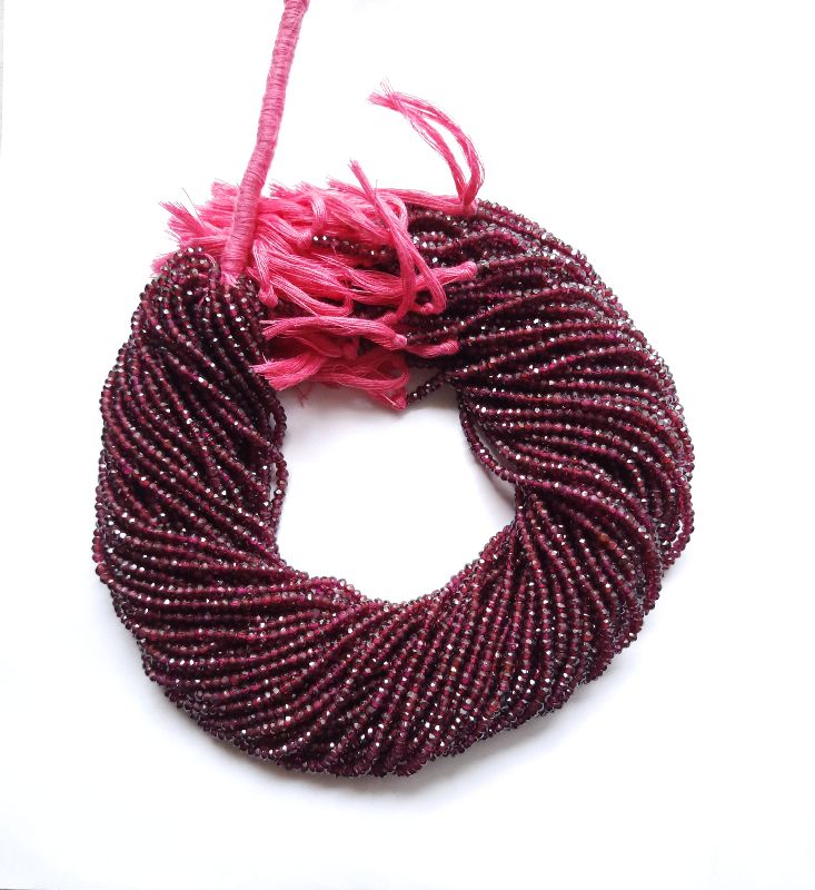 Red Garnet Faceted Rondelle Beads