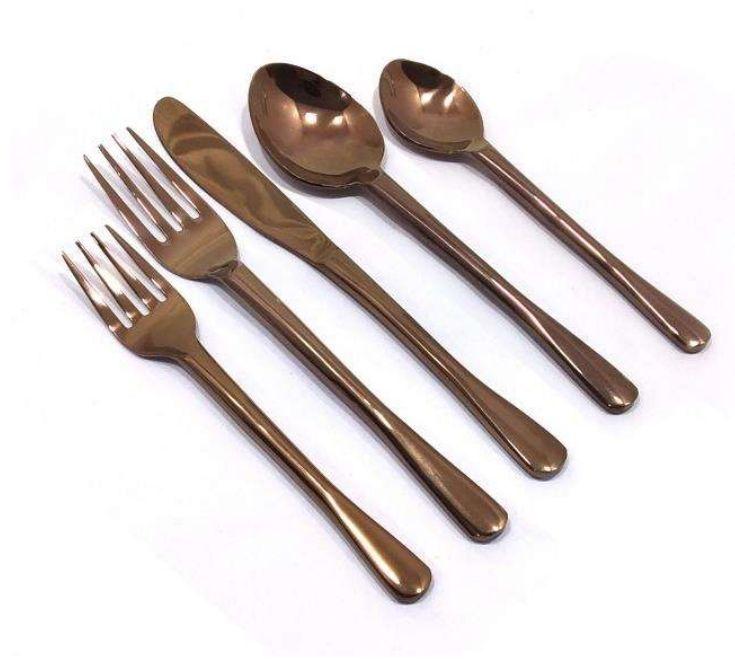 Stainless Steel Brown Cutlery Set