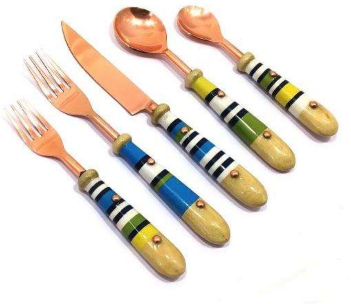 Stainless Steel Wood Cutlery Set