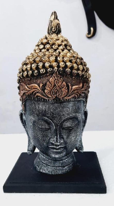 Gray FRP Buddha Head Statue