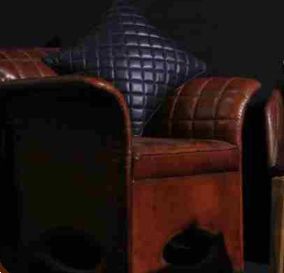 Leather Brown Single Seater Sofa