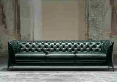 Leather Green Triple Seater Sofa