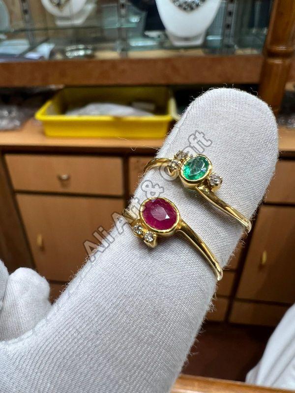 Emerald Sapphire Gold Rings