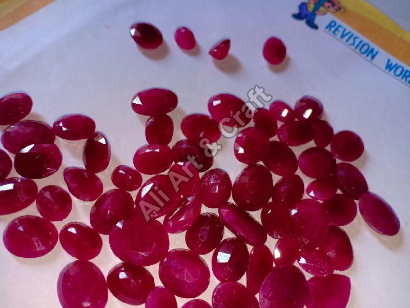 Ruby Faceted Gemstone