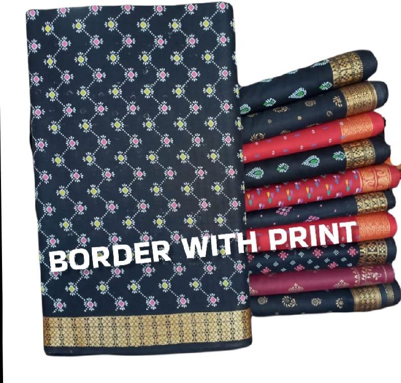 Border with Print Jacquard Fabric