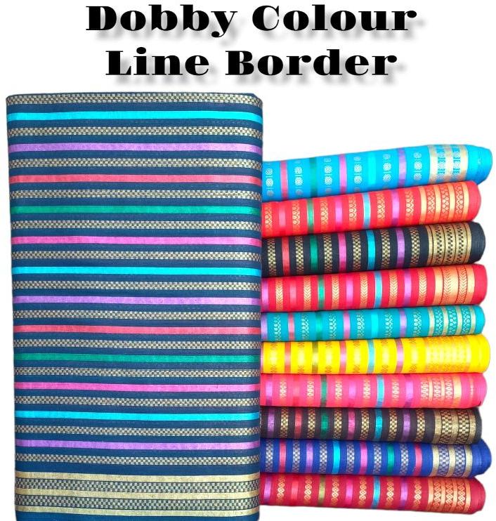 Dobby Colour Line Border Fabric