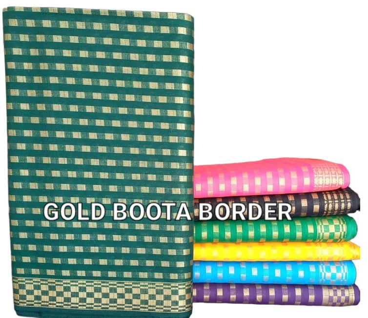 Gold Boota Border Cotton Fabric