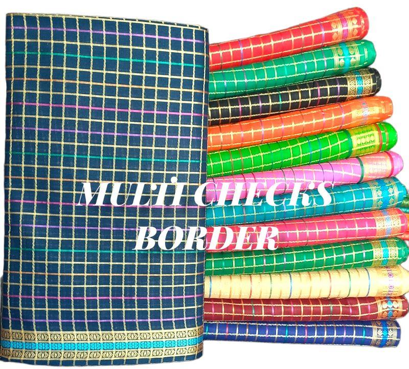 Multi Checks Border Jacquard Fabric