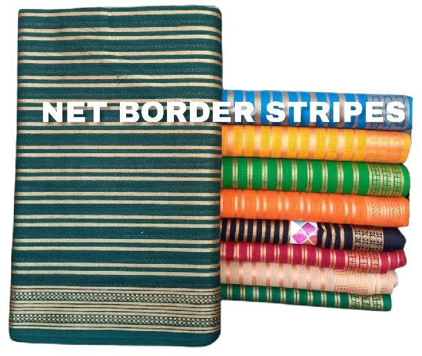 Net Border Stripes Blouse Fabric