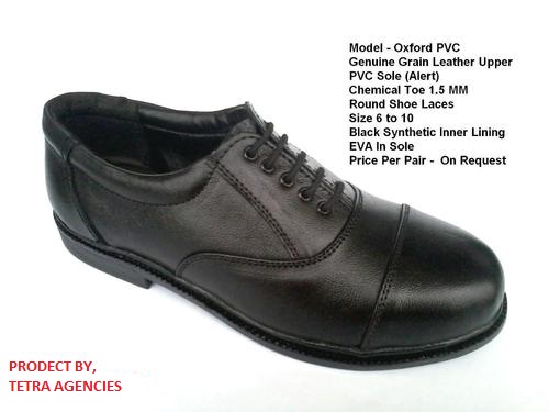 Oxford PVC Genuine Grain Leather Safety Shoes
