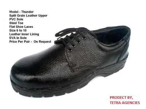 Thunder Split PVC Grain Leather Safety Shoes