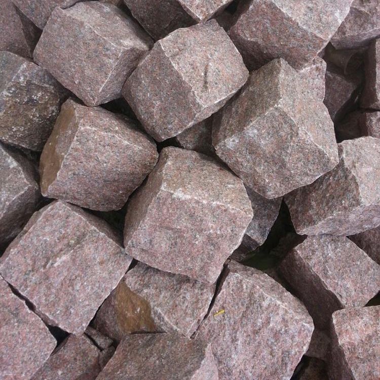 natural manga red granite cobbles