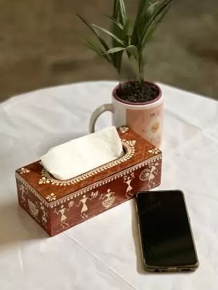 Warli Handpainted Tissue Paper Box