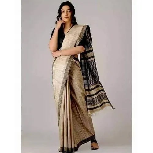 Striped Tussar Silk Saree