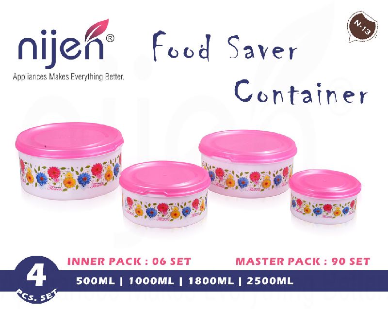 4 Pcs Plastic Food Saver Container Set