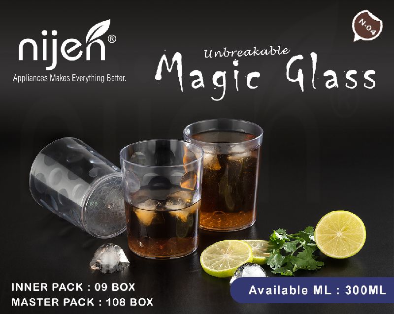 Plastic Unbreakable Magic Glass