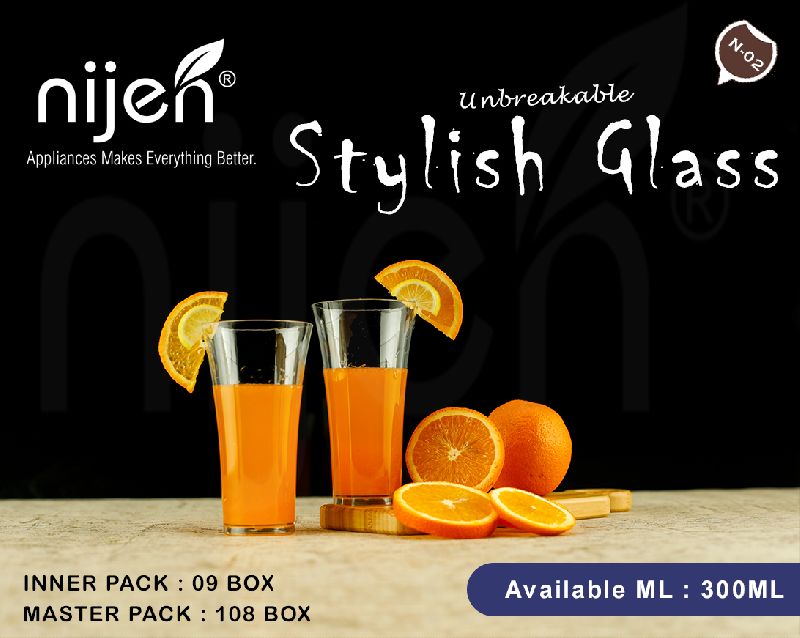Plastic Unbreakable Stylish Glass