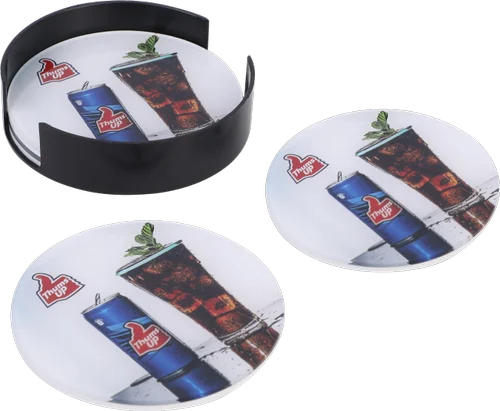 Acrylic Round Shaped Tea Coaster Set