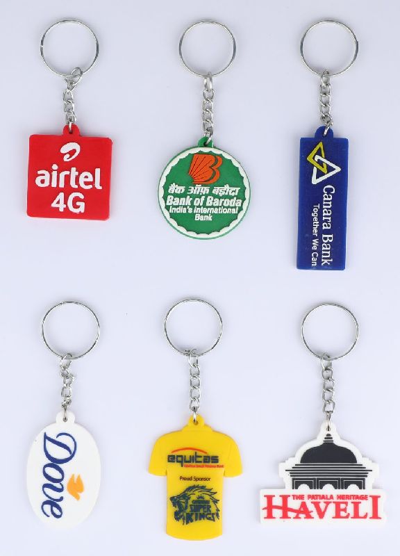 Silicone Embossed Single Side Keychain