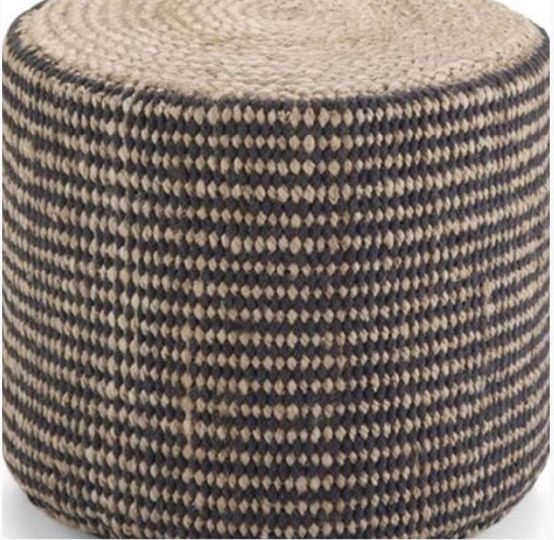 Jute and Cotton Pouf