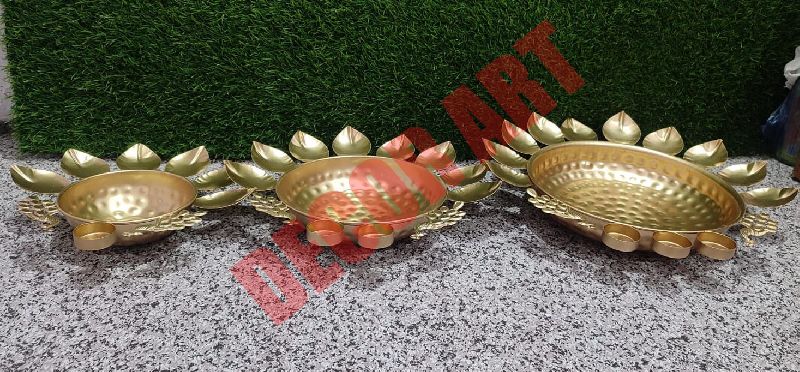 Diwali Decoration Gold  Metal Urli set of 3