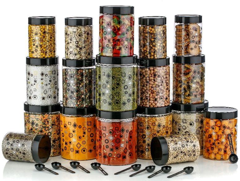 18 Piece Printed Jar Set