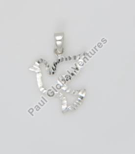 925 Sterling Silver Diamond Cut Charm Pendant