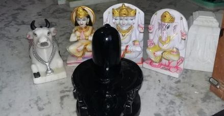 Marble Shivling Statue Set