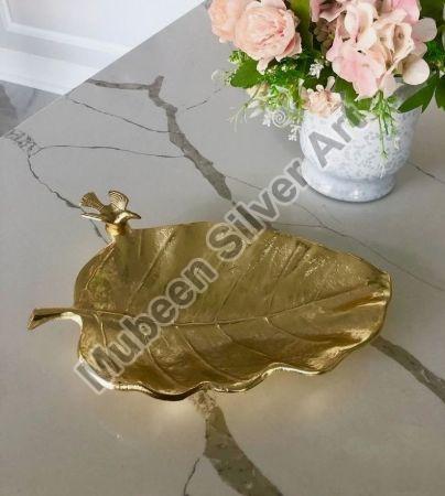 Brass Leaf Shaped Serving Tray