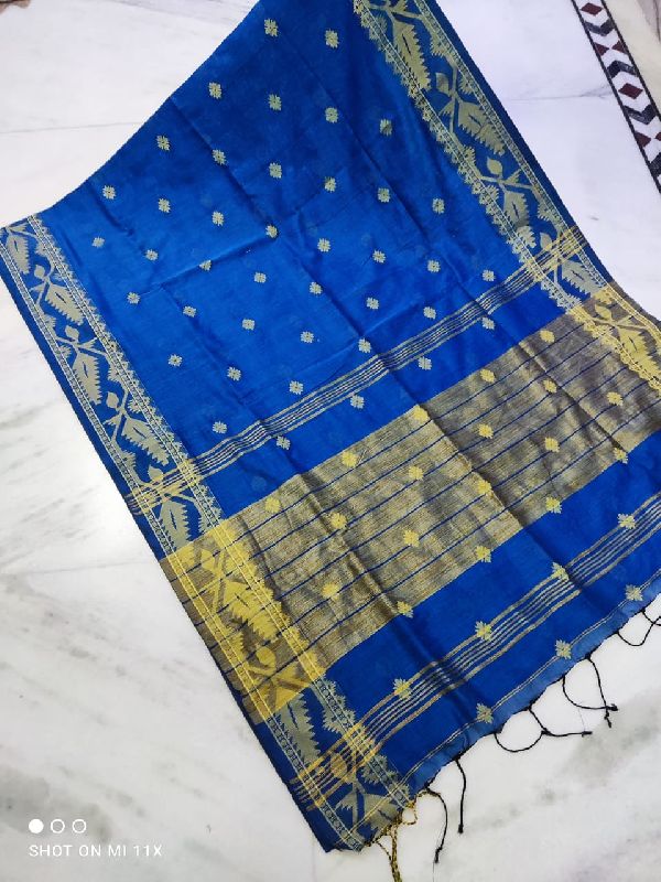 Light Pink Khadi Cotton Saree With Bright Woven Floral Design Border -  Byhand I Indian Ethnic Wear Online I Sustainable Fashion I Handmade Clothes