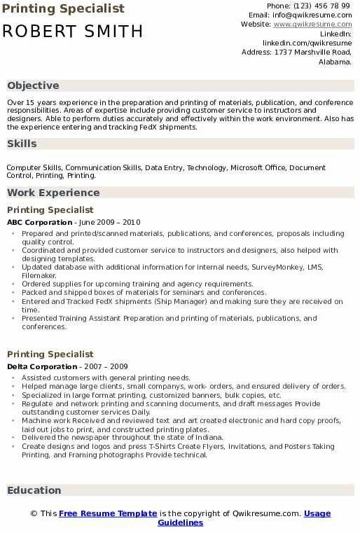 Resume Printing Services