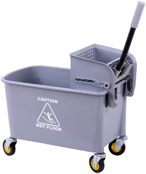 32L Single Bucket Wringer and Mopping Trolley