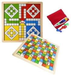 Wooden Ludo and Snake Ladder Board Game