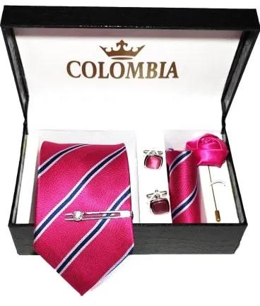 Pink Striped Necktie Set