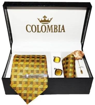 Yellow Check Necktie Set