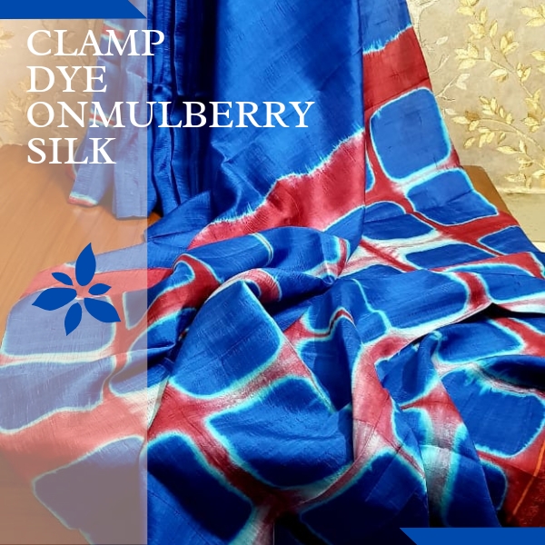 Clamp Dyed Mulberry Silk Saree