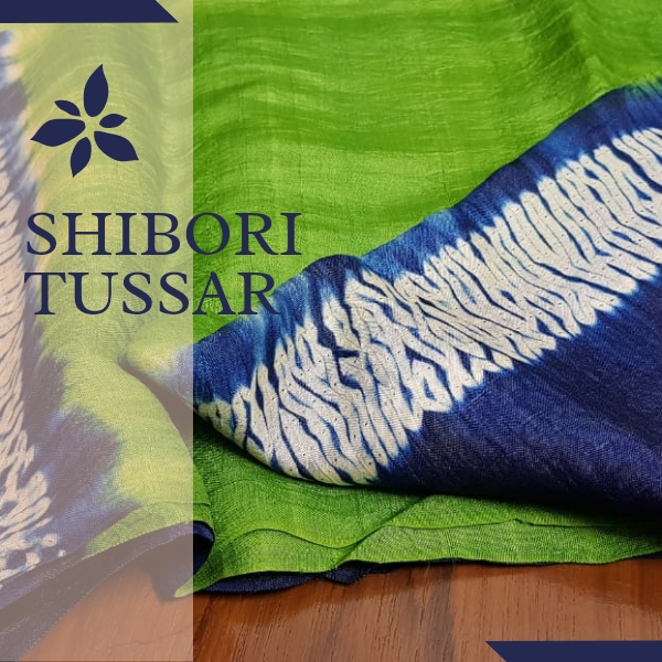 Shibori Tussar Silk Saree