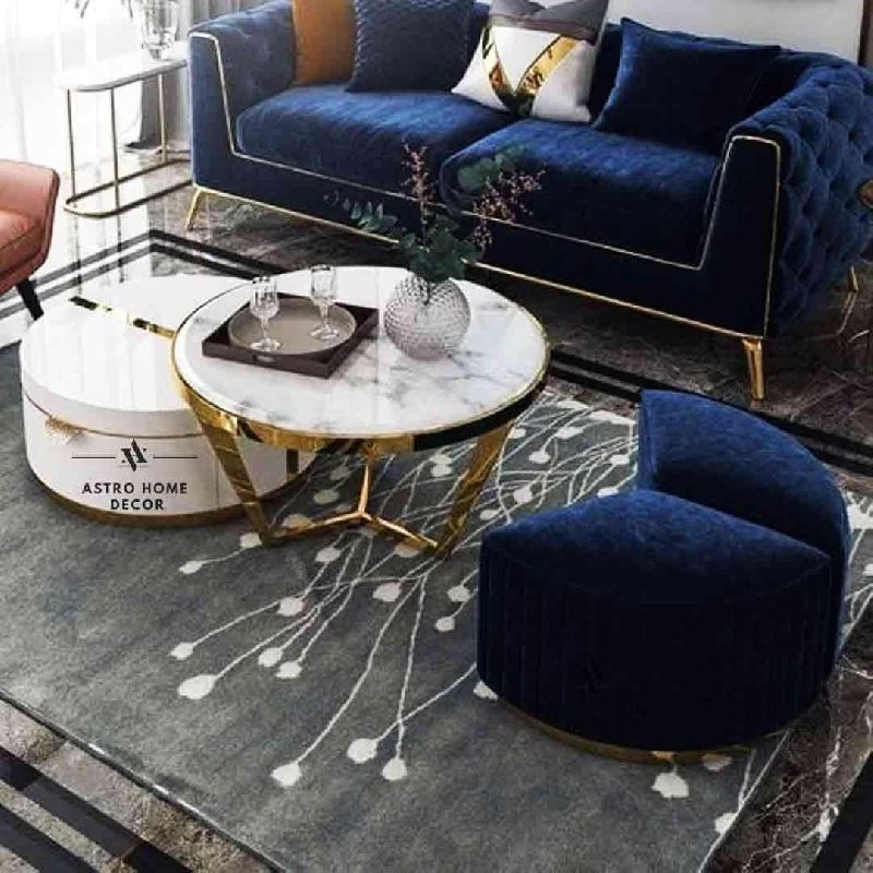 royal blue long height single stainless steel bar chair