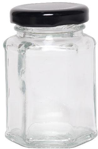 100 ML HEXAGONAL GLASS JAR